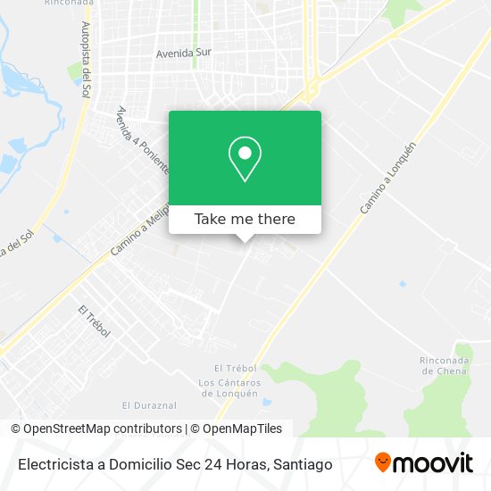 Mapa de Electricista a Domicilio Sec 24 Horas