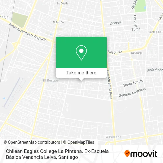 Chilean Eagles College La Pintana. Ex-Escuela Básica Venancia Leiva map
