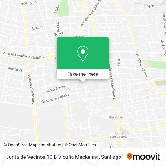 Junta de Vecinos 10 B Vicuña Mackenna map