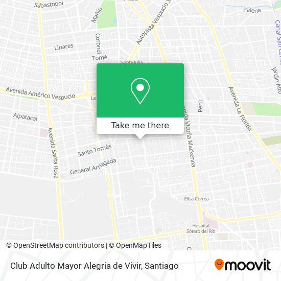 Mapa de Club Adulto Mayor Alegria de Vivir