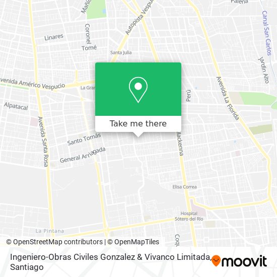 Mapa de Ingeniero-Obras Civiles Gonzalez & Vivanco Limitada