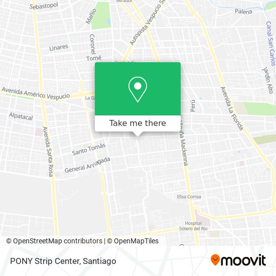 PONY Strip Center map