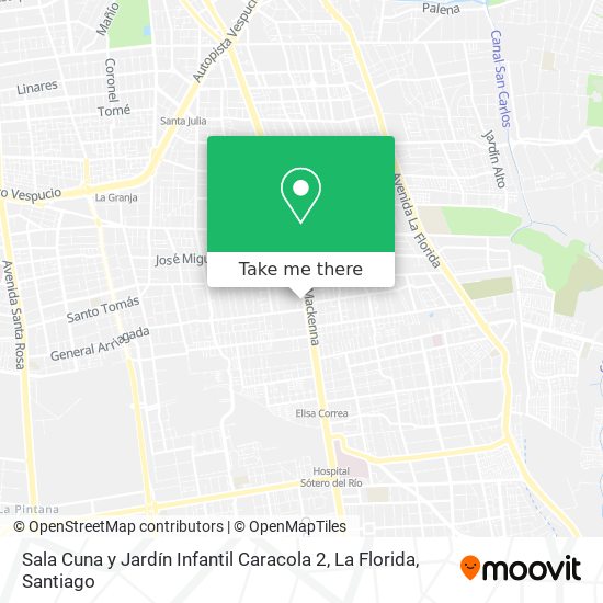 Sala Cuna y Jardín Infantil Caracola 2, La Florida map