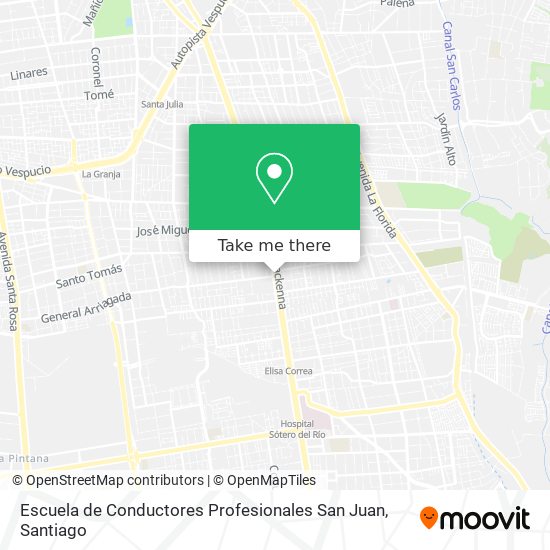 Mapa de Escuela de Conductores Profesionales San Juan