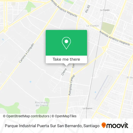 Parque Industrial Puerta Sur San Bernardo map