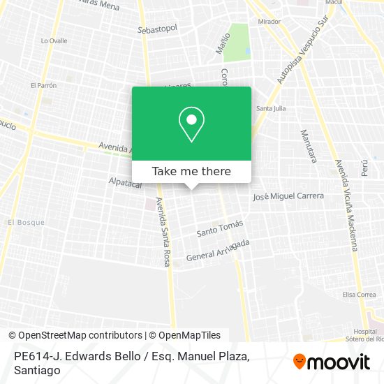 Mapa de PE614-J. Edwards Bello / Esq. Manuel Plaza