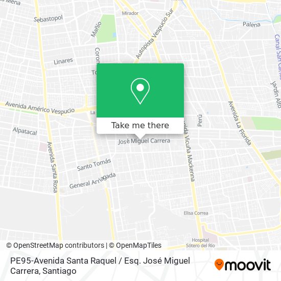 PE95-Avenida Santa Raquel / Esq. José Miguel Carrera map