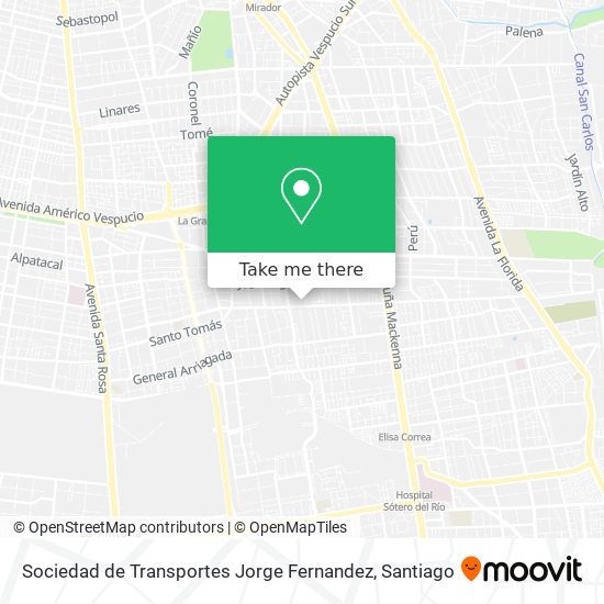 Mapa de Sociedad de Transportes Jorge Fernandez