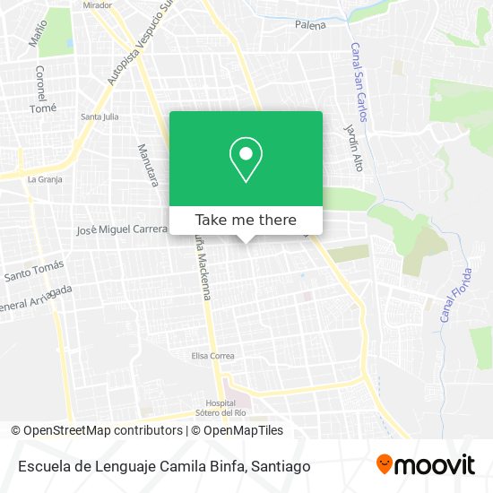 Mapa de Escuela de Lenguaje Camila Binfa
