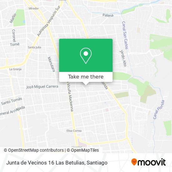 Mapa de Junta de Vecinos 16 Las Betulias