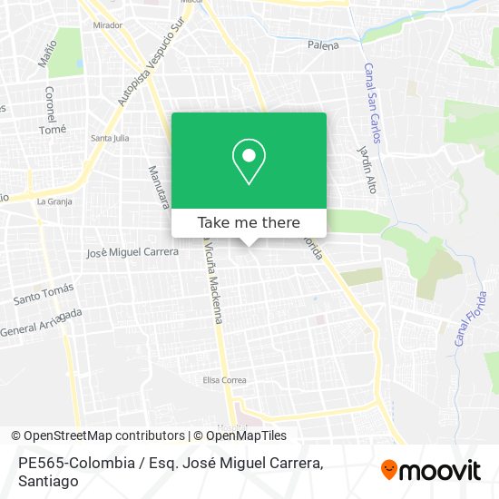 PE565-Colombia / Esq. José Miguel Carrera map