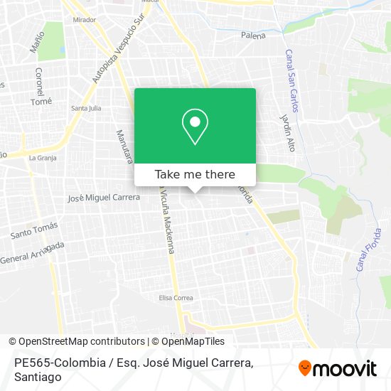 Mapa de PE565-Colombia / Esq. José Miguel Carrera