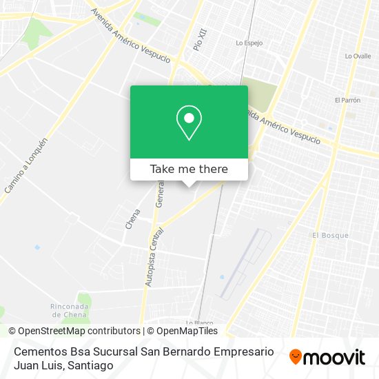 Mapa de Cementos Bsa Sucursal San Bernardo Empresario Juan Luis