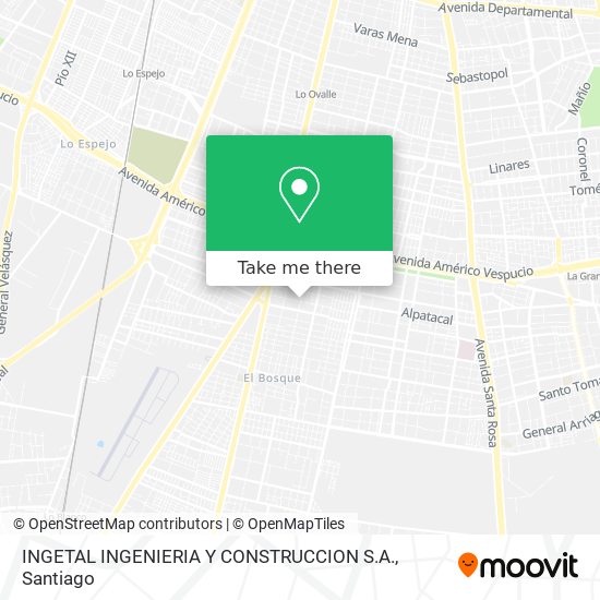 Mapa de INGETAL INGENIERIA Y CONSTRUCCION S.A.