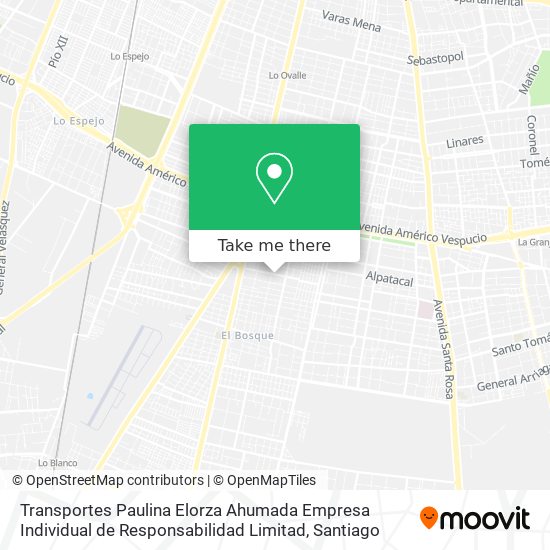 Mapa de Transportes Paulina Elorza Ahumada Empresa Individual de Responsabilidad Limitad