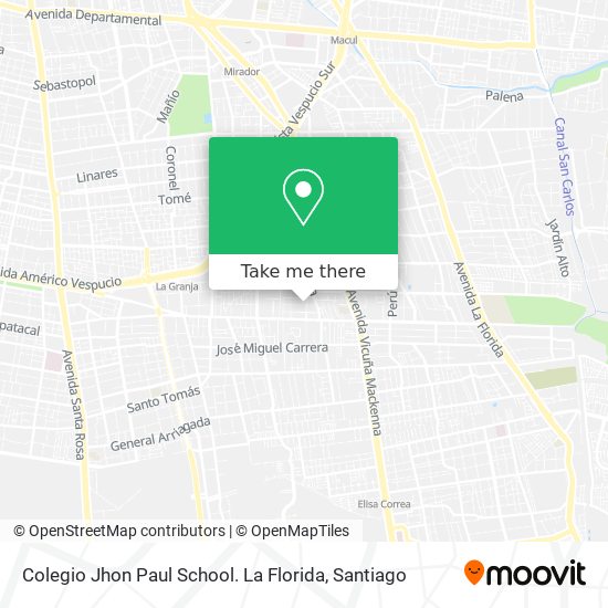 Colegio Jhon Paul School. La Florida map