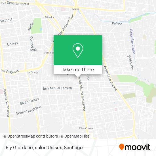 Mapa de Ely Giordano, salón Unisex