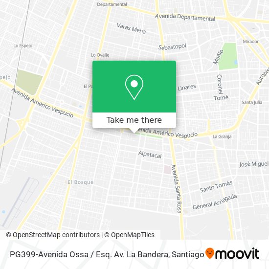 Mapa de PG399-Avenida Ossa / Esq. Av. La Bandera