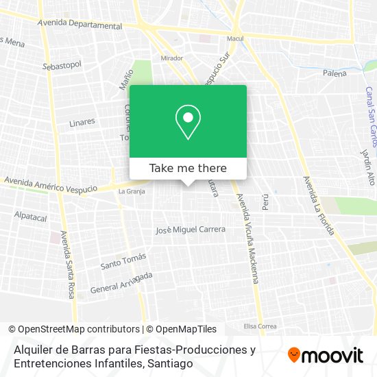 Alquiler de Barras para Fiestas-Producciones y Entretenciones Infantiles map