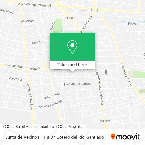 Junta de Vecinos 11 a Dr. Sotero del Rio map