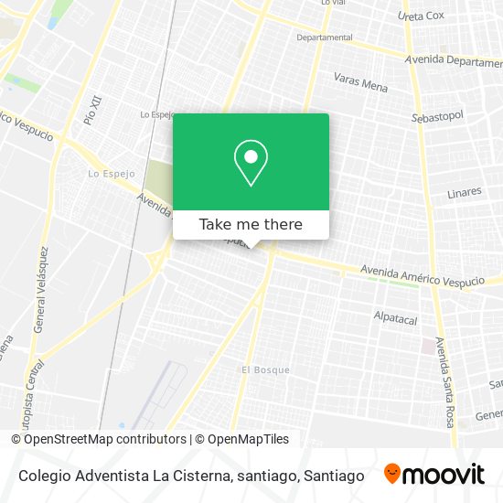 Colegio Adventista La Cisterna, santiago map