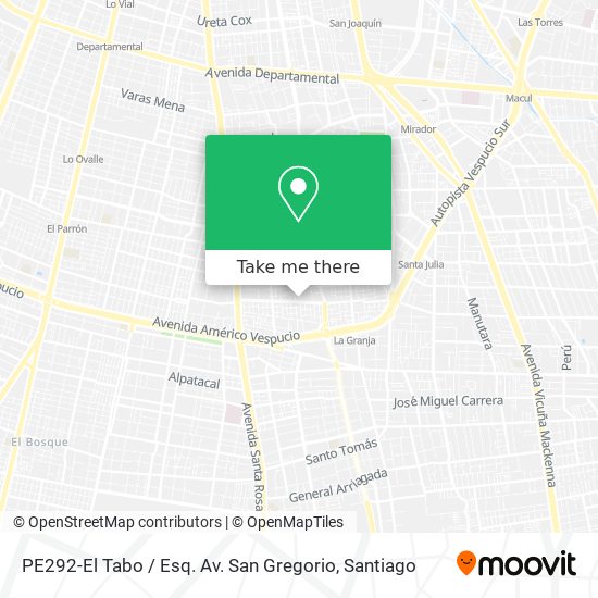 Mapa de PE292-El Tabo / Esq. Av. San Gregorio