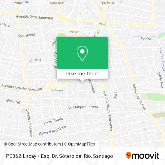 Mapa de PE862-Lircay / Esq. Dr. Sótero del Rio