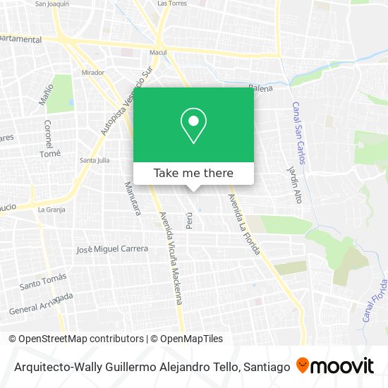 Mapa de Arquitecto-Wally Guillermo Alejandro Tello