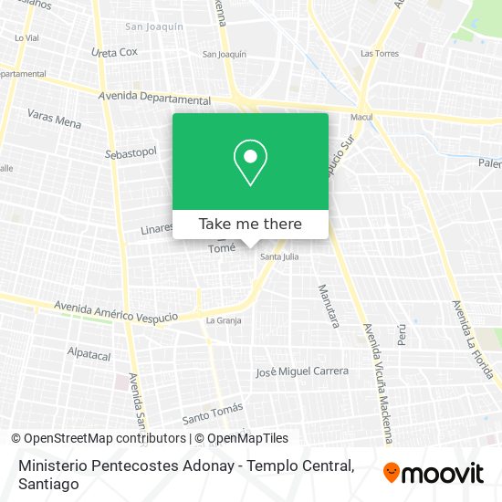 Mapa de Ministerio Pentecostes Adonay - Templo Central