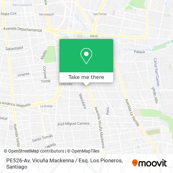 Mapa de PE526-Av. Vicuña Mackenna / Esq. Los Pioneros