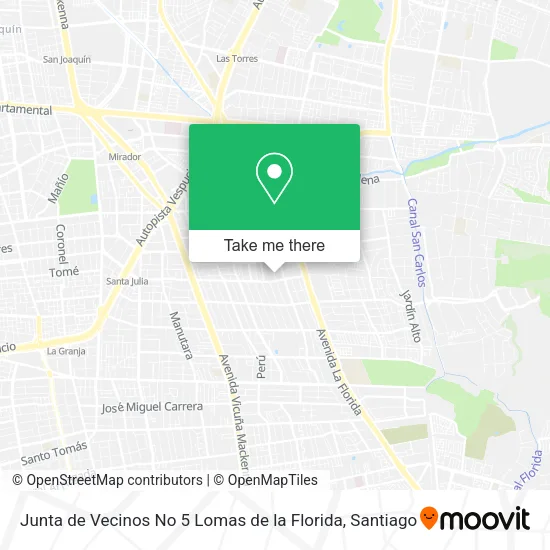 Junta de Vecinos No 5 Lomas de la Florida map