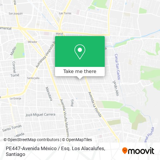 PE447-Avenida México / Esq. Los Alacalufes map