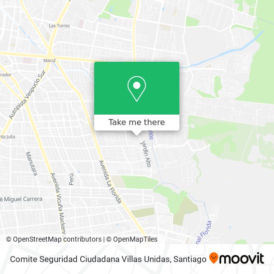 Mapa de Comite Seguridad Ciudadana Villas Unidas