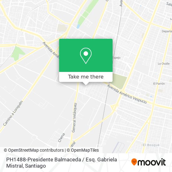 PH1488-Presidente Balmaceda / Esq. Gabriela Mistral map