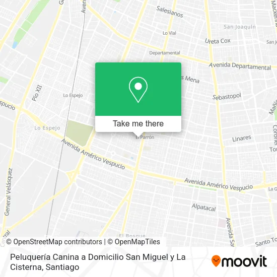 Peluquería Canina a Domicilio San Miguel y La Cisterna map