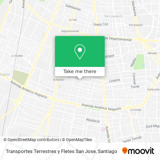 Transportes Terrestres y Fletes San Jose map