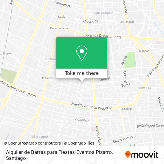 Mapa de Alquiler de Barras para Fiestas-Eventos Pizarro