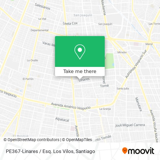 PE367-Linares / Esq. Los Vilos map