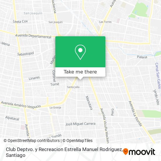 Mapa de Club Deptvo. y Recreacion Estrella Manuel Rodriguez