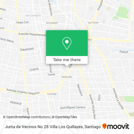 Mapa de Junta de Vecinos No 28 Villa Los Quillayes