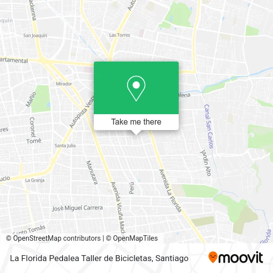 La Florida Pedalea Taller de Bicicletas map