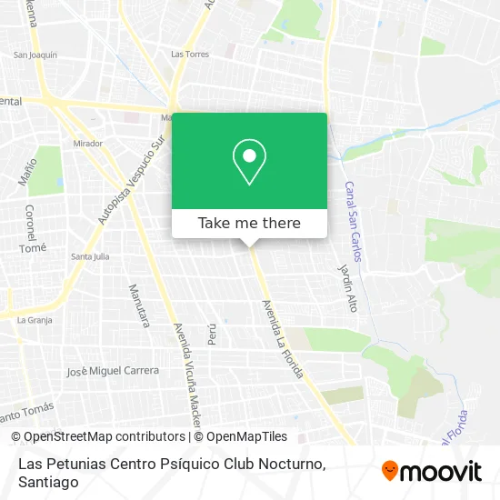 Las Petunias Centro Psíquico Club Nocturno map