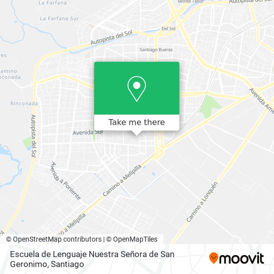 Mapa de Escuela de Lenguaje Nuestra Señora de San Geronimo