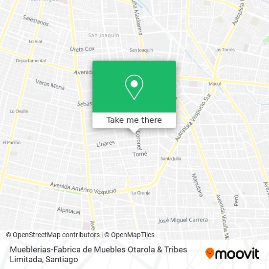 Mueblerias-Fabrica de Muebles Otarola & Tribes Limitada map