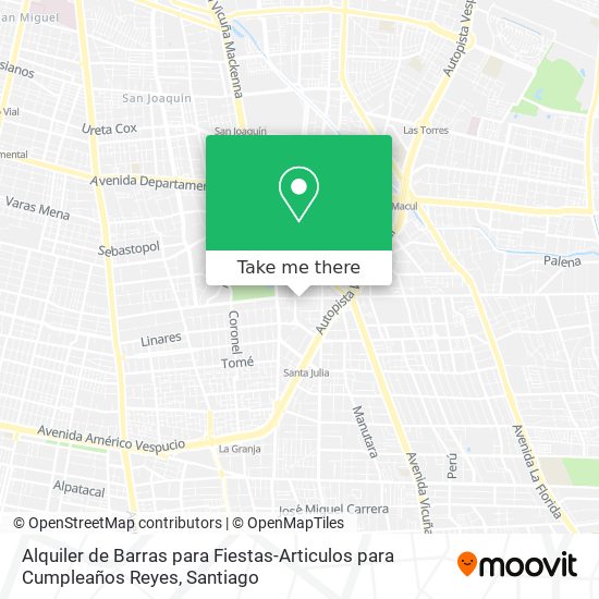 Mapa de Alquiler de Barras para Fiestas-Articulos para Cumpleaños Reyes