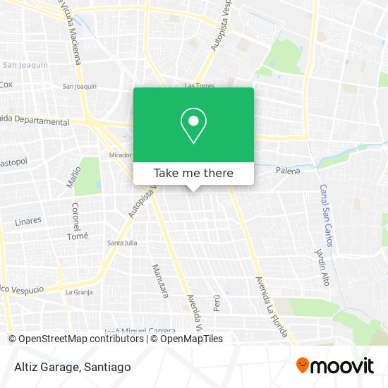 Mapa de Altiz Garage