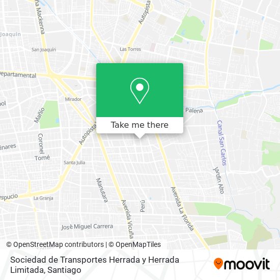 Mapa de Sociedad de Transportes Herrada y Herrada Limitada