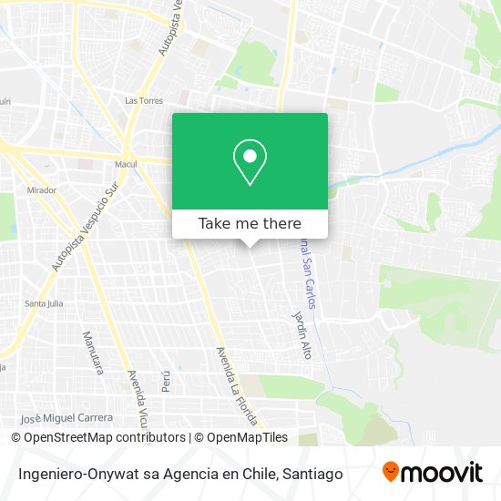 Ingeniero-Onywat sa Agencia en Chile map