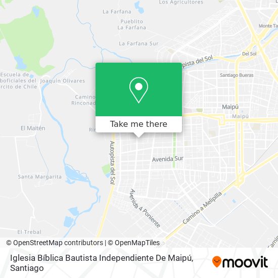 Mapa de Iglesia Bíblica Bautista Independiente De Maipú