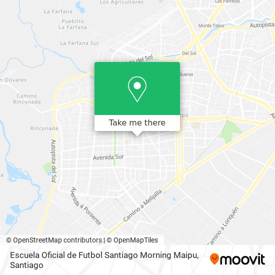 Mapa de Escuela Oficial de Futbol Santiago Morning Maipu